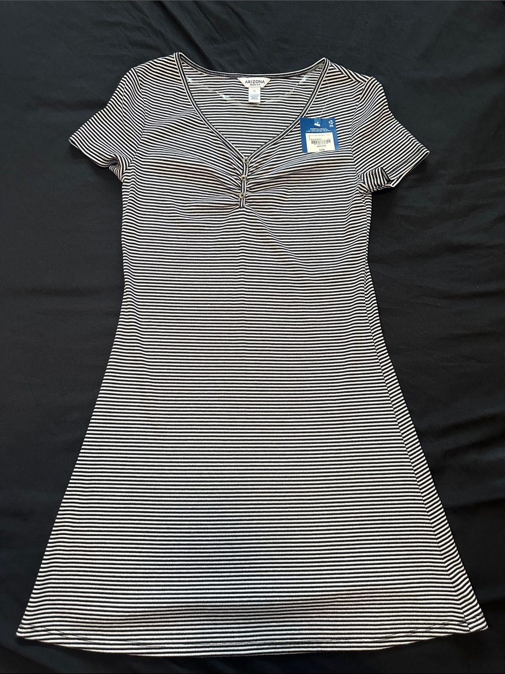 Arizona Short Sleeve Striped T-Shirt Dress - Picture 4 of 4